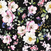 Contemporary Dark Wallpaper with Gentle Flowers