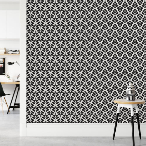 White Wallpaper with Abstract Design