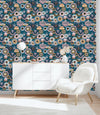 Blue Ethnic Pattern Wallpaper