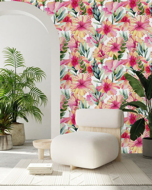 Exotic Pink Flowers Wallpaper