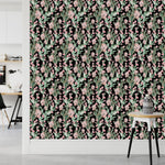 Dark Wallpaper with Pink Cactus Flowers