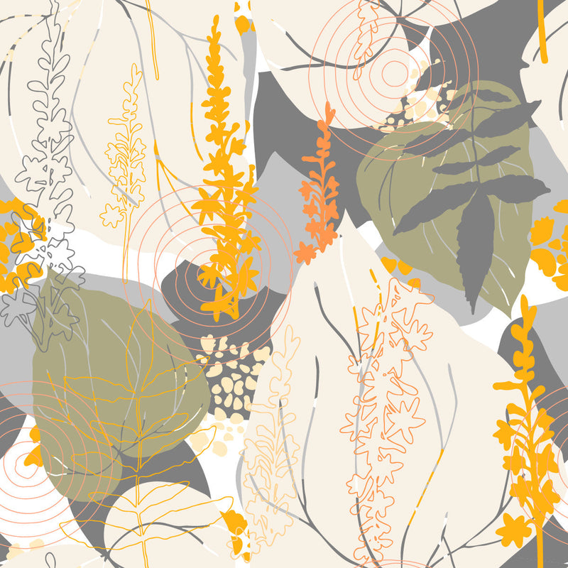 Modish Abstract Leaves Wallpaper Tasteful