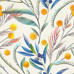 Wallpaper with Leaves and Berries