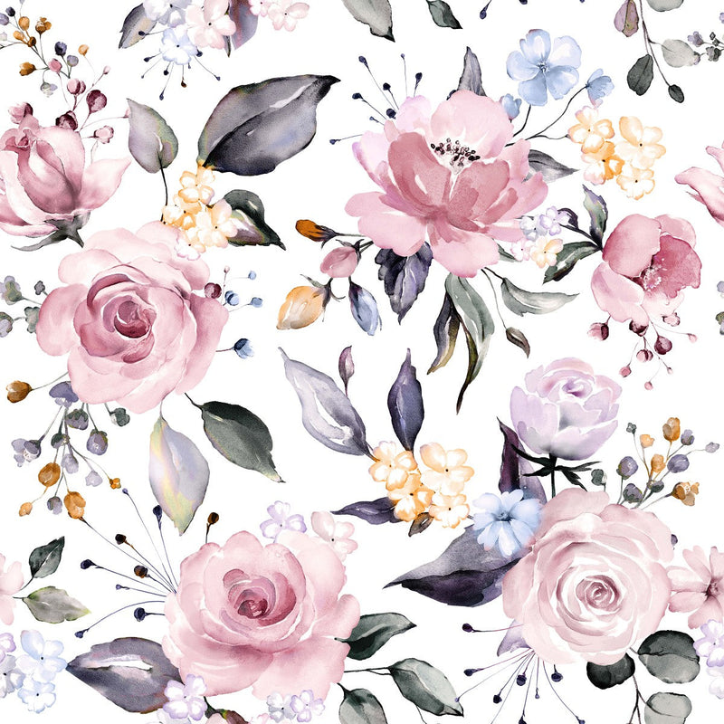 Pink Roses with Flowers Wallpaper
