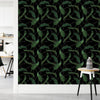 Palm Leaves on Black Wallpaper