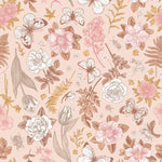 Pink Vintage Floral Wallpaper