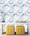 Large Blue Leaves Wallpaper