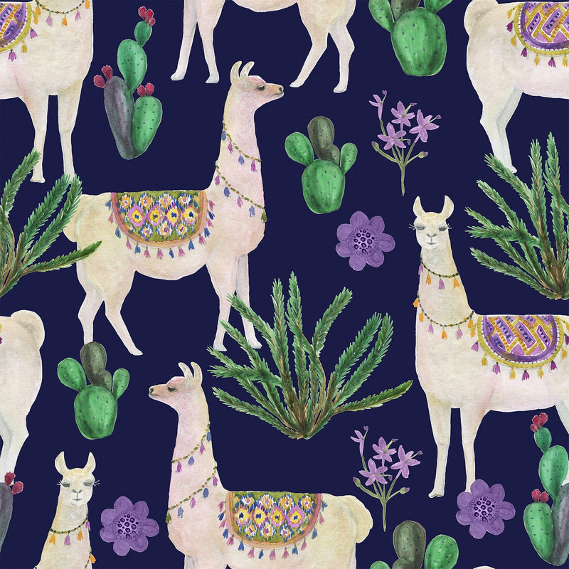 Dark Blue Wallpaper with Llama