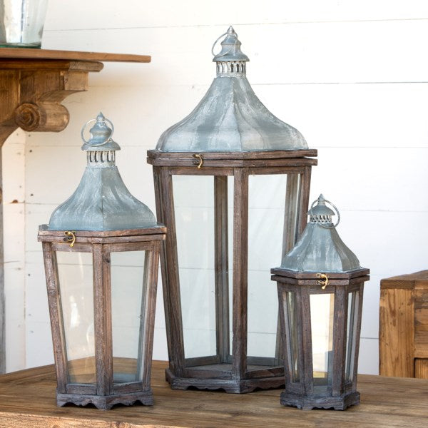 Lovecup Metal and Wood Candle Lanterns L307