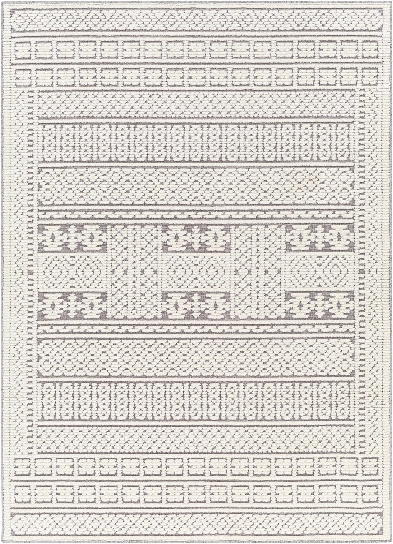 Bahar Cream & Gray Washable Area Rug