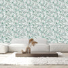 White Wallpaper with Poplar Leaves