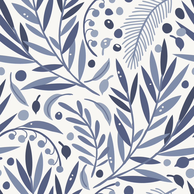 Voguish Purple Leaves and Berries Wallpaper Smart