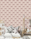 Modish Pink Wallpaper with Rainbows