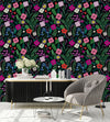 Pink Strawberry and Flowers Wallpaper