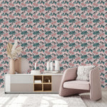 Pink Wallpaper with Gentle Flowers