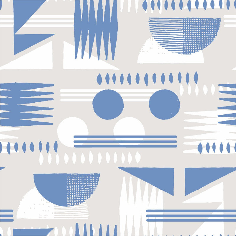 Blue Geometric Shapes Wallpaper