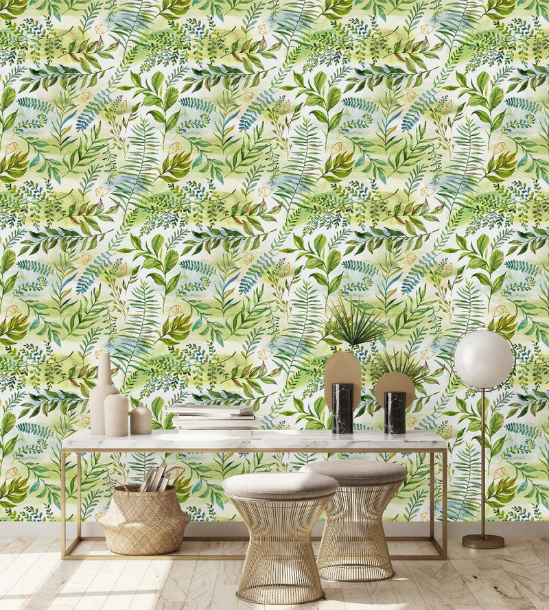 Green Leaves Design Wallpaper