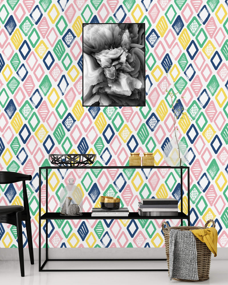 Voguish Multicolor Triangles Wallpaper Tasteful