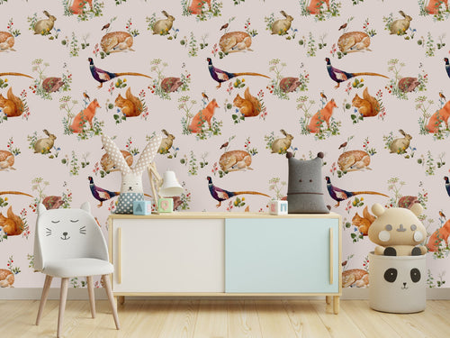 Forest Animals Pattern Wallpaper