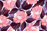Purple Wallpaper with Pink Flowers