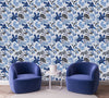 Fashionable Dark Blue Floral Wallpaper Smart