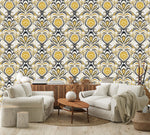 Yellow Vintage Design Wallpaper