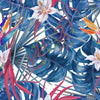 Blue Tropical Leaves Wallpaper