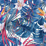 Blue Tropical Leaves Wallpaper