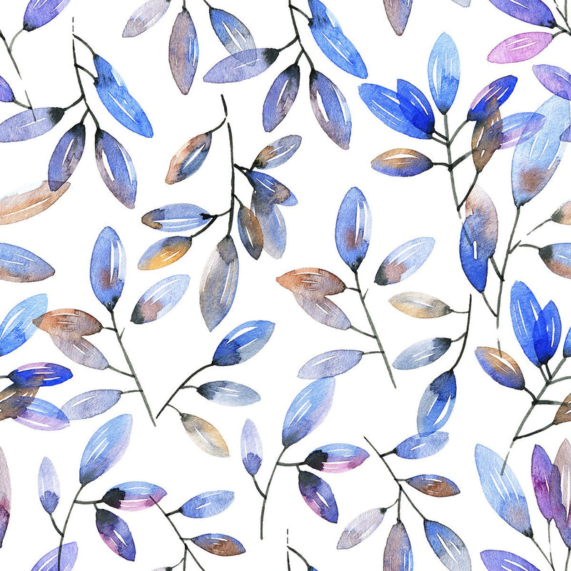 Brightly Blue Leaves Wallpaper