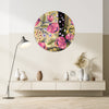 Pink Poppy Flowers Printed Mirror Acrylic Circles