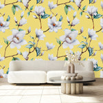 Yellow Wallpaper with Magnolia