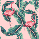 Pink Flamingos Pattern Wallpaper