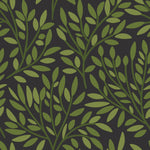Contemporary Dark Green Leaves Wallpaper Vogue