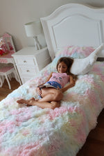 Emma Cozy Ultra Soft Rainbow Faux Fur Comforter Set