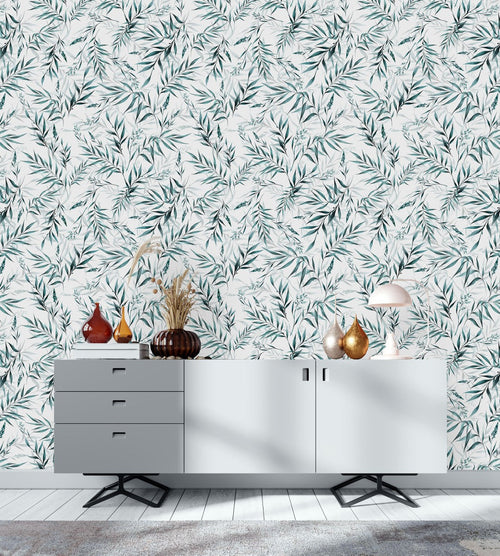 Elegant Leaves Pattern Wallpaper Chic