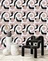 Beige and Black Shapes Wallpaper