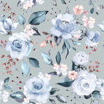 Grey Wallpaper with Roses