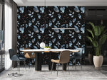 Modish Dark Leaves Pattern Wallpaper Smart