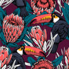 Toucans and Protea Wallpaper