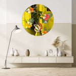 Orange Flowers Printed Mirror Acrylic Circles