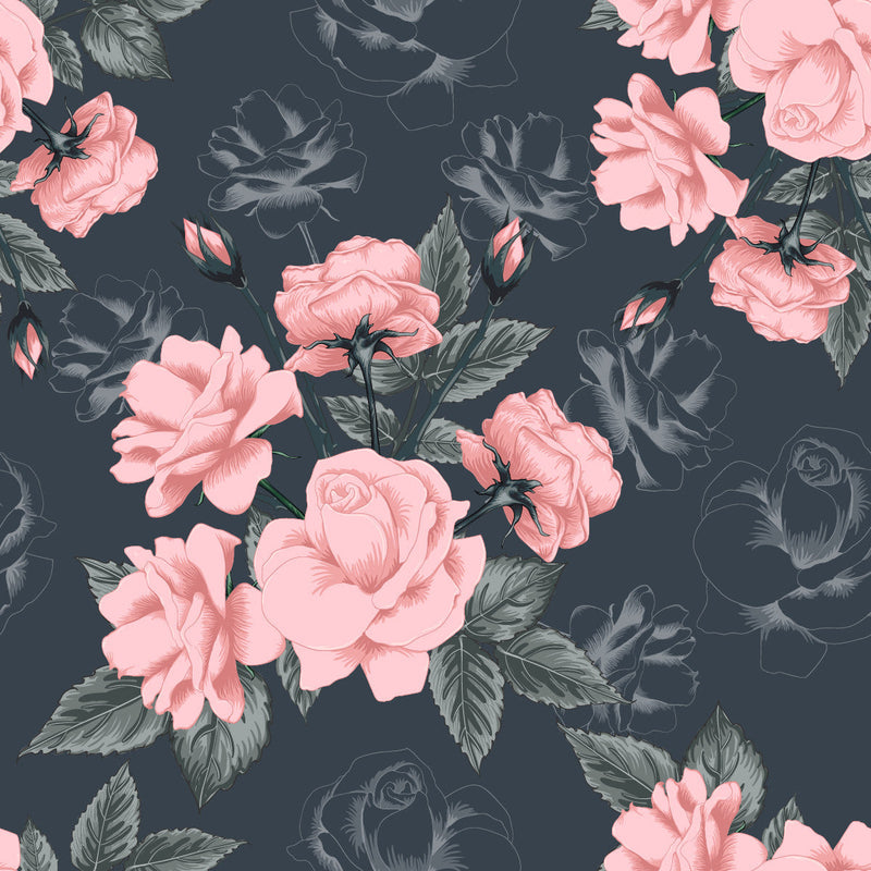 Pink Roses on Dark Wallpaper