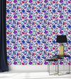 Blue Floral Leaves Wallpaper