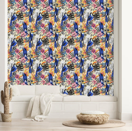 Yellow Wallpaper with Toucans