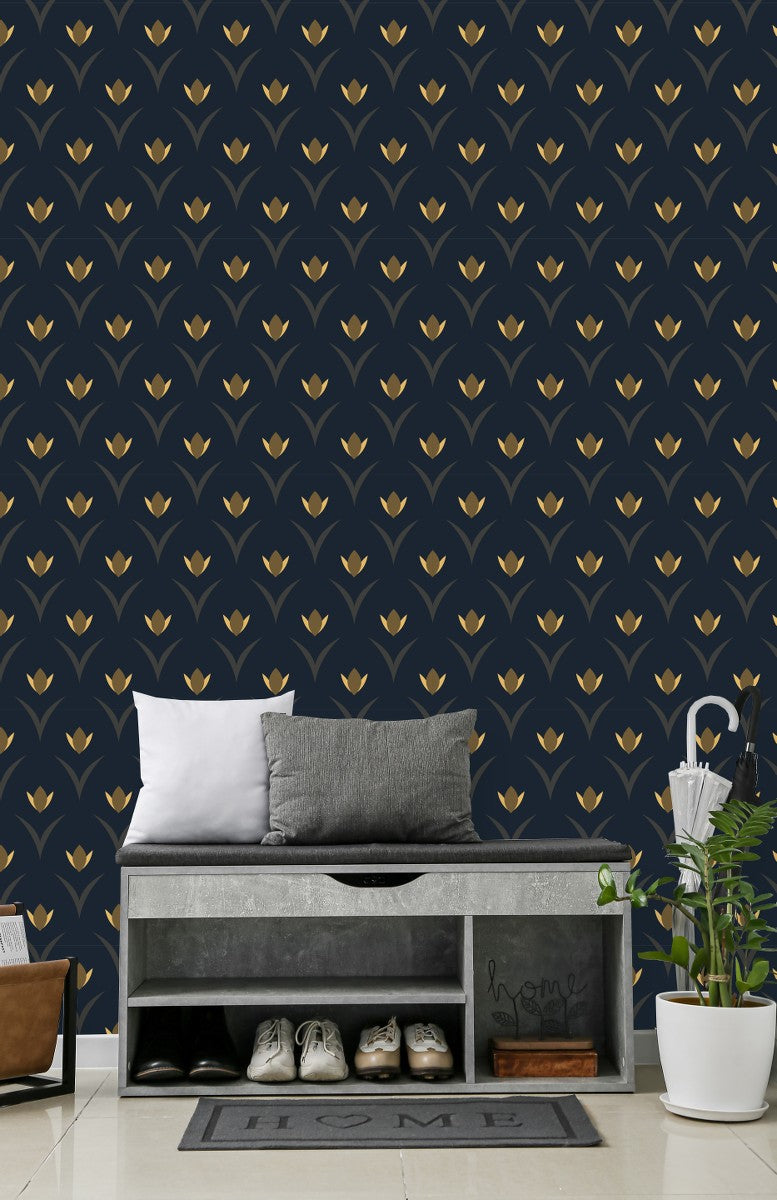 Dark Floral Pattern Wallpaper