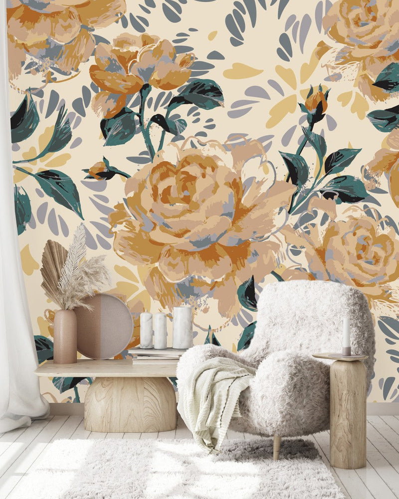 Beige Roses Wallpaper