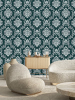 Dark Green Vintage Wallpaper