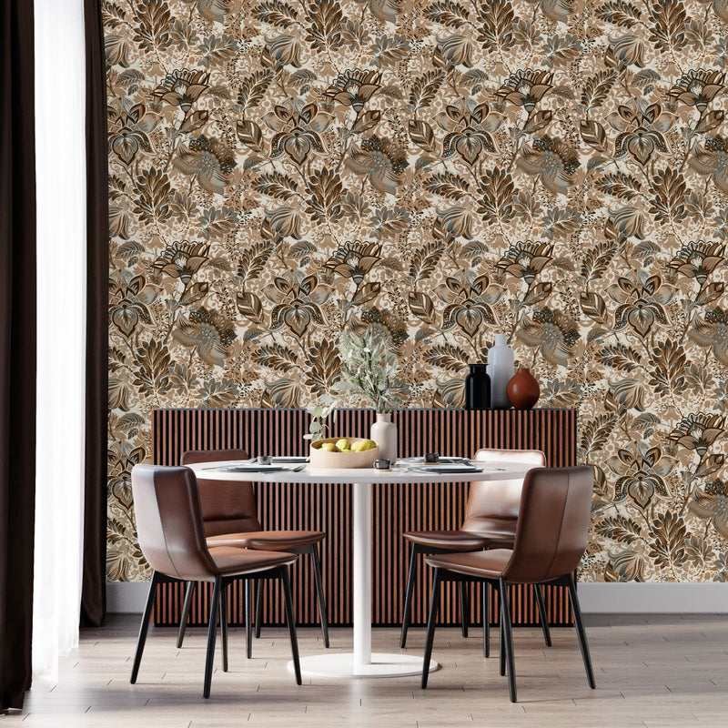 Brown Indian Style Wallpaper