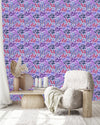 Modish Purple Floral Wallpaper
