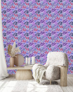 Modish Purple Floral Wallpaper