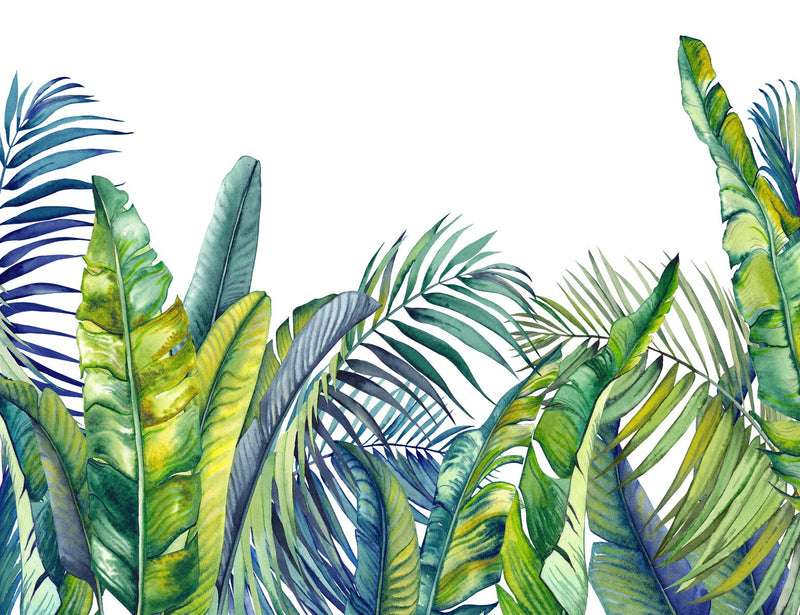 Modish Green Palm Leaves Wallpaper